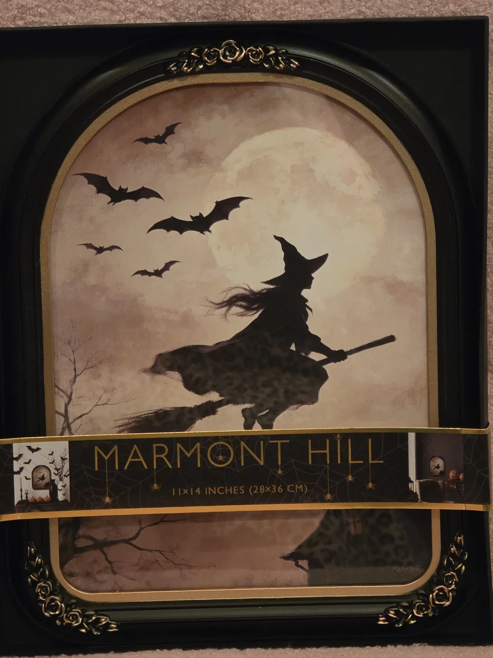 Marmont Hill Witch Silhouette Wall Art - Black & Gold Frame